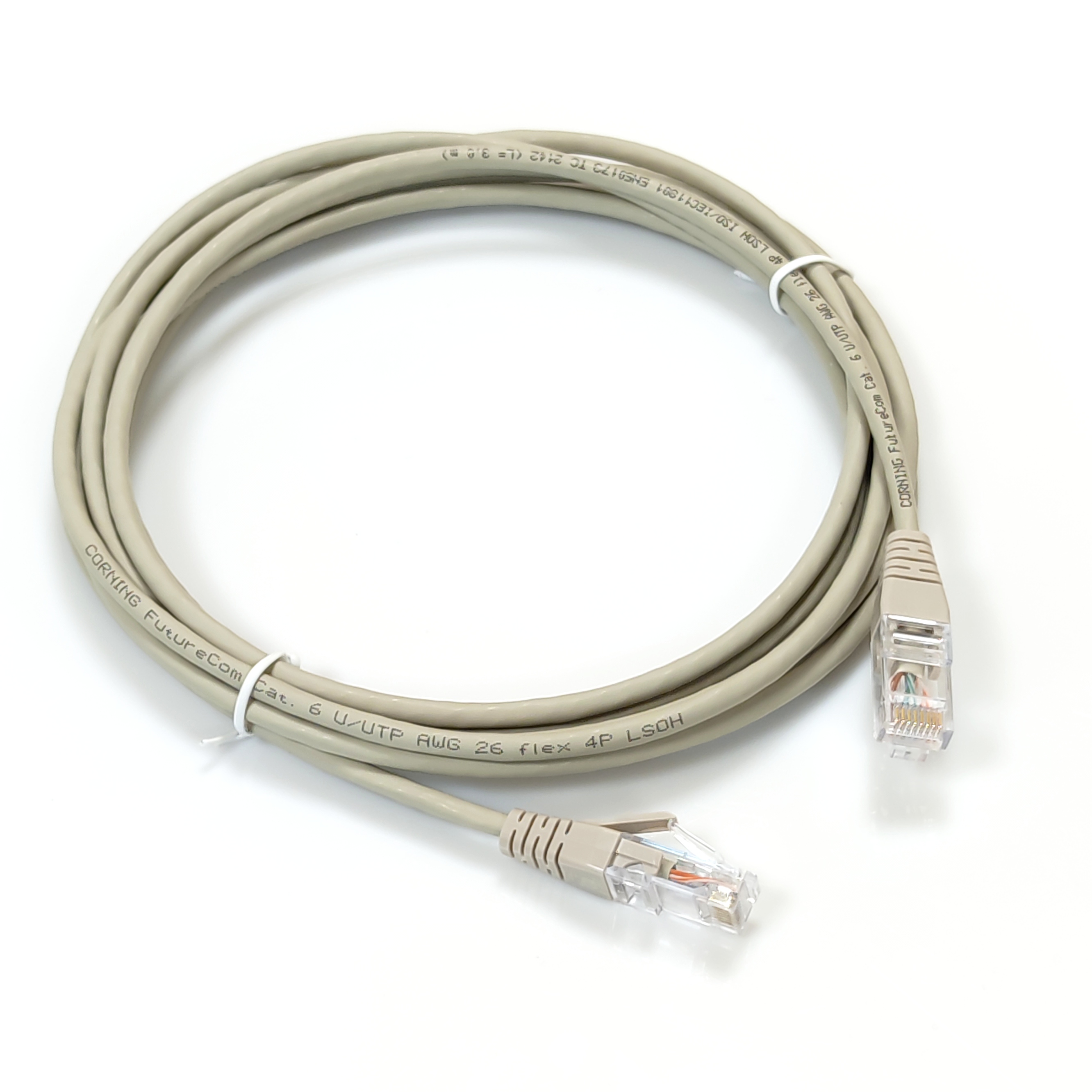 Патч-корд кат. 6, 26AWG Slim, D4мм, RJ45-RJ45, серый, 3 м, U/UTP